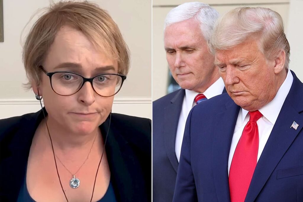 Julia Curlee, officière de la CIA, aux côtés de Mike Pence et Donald Trump à la Maison-Blanche